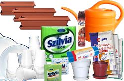 Ghivece, jardiniere, articole de unică folosință, saci de menaj, șervețele, prezervative, vată., Foto: WR